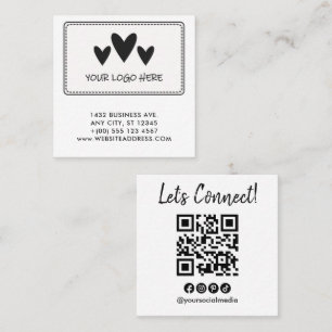 Uw Logo Laten we verbinden QR-code Vierkante Visitekaartje