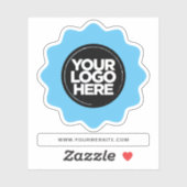 Uw Logo Lichtblauwe Rand Wissen Uitknippen Sticker (Vel)