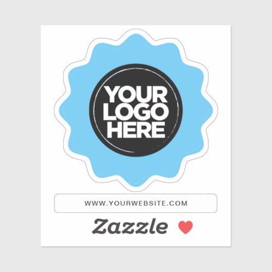 Uw Logo Lichtblauwe Rand Wissen Uitknippen Sticker (Vel)