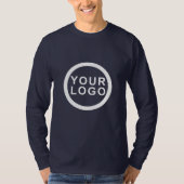 Uw Logo Mannen Shirt met lange mouwen | Marine Bla (Voorkant)