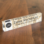 Uw Logo markeerbaar desk tekent Kantoor Naambordje (Zijkant)