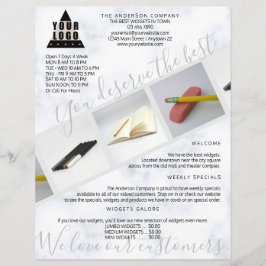 Uw Logo marmer Asymmetrisch 3 Foto Collage Flyer