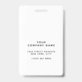 Uw Logo-medewerker Foto Bedrijf-ID Badge (Achterkant)