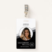 Uw Logo-medewerker Foto Bedrijf-ID Badge (Voorkant met clip)
