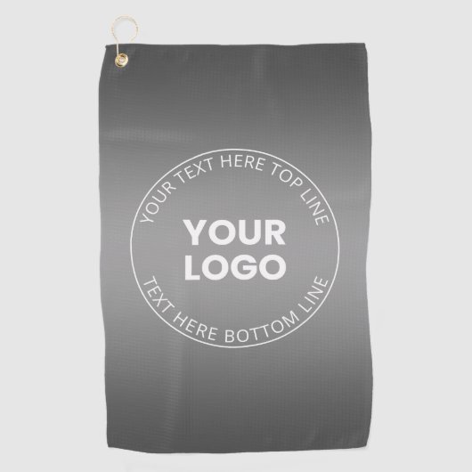 Uw Logo met / bewerkbaar elke kleurverloop Golfhanddoek (Voorkant)