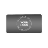 Uw Logo met bewerkbaar zwart-wit verloop Etiket (Voorkant)