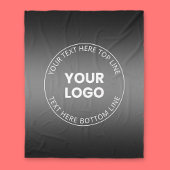 Uw Logo met bewerkbaar zwart-wit verloop Fleece Deken