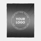 Uw Logo met bewerkbaar zwart-wit verloop Fleece Deken (Voorkant)