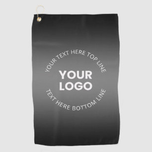 Uw Logo met bewerkbaar zwart-wit verloop Golfhanddoek