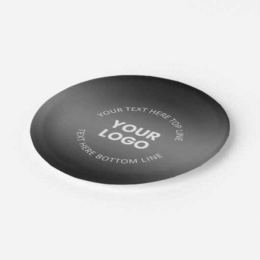 Uw Logo met bewerkbaar zwart-wit verloop Papieren Bordje (Gekanteld)