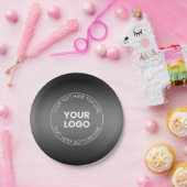 Uw Logo met bewerkbaar zwart-wit verloop Papieren Bordje (Feest)