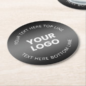 Uw Logo met bewerkbaar zwart-wit verloop Ronde Kartonnen Onderzetter (Gebogen)