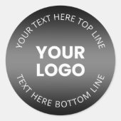 Uw Logo met bewerkbaar zwart-wit verloop Ronde Sticker (Voorkant)