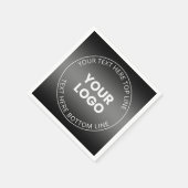 Uw Logo met bewerkbaar zwart-wit verloop Servet (Hoek)