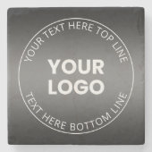 Uw Logo met bewerkbaar zwart-wit verloop Stenen Onderzetter (Voorkant)
