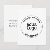 Uw Logo met bewerkbare dank u & bedrijfsnaam Bedankkaart (Voorkant / Achterkant)