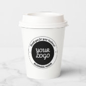 Uw Logo met bewerkbare dank u & bedrijfsnaam Papieren Bekers (Achterkant)