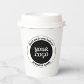 Uw Logo met bewerkbare dank u & bedrijfsnaam Papieren Bekers (Voorkant)