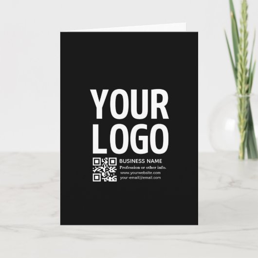 Uw logo met bewerkbare QR-code en tekst (Voorkant)