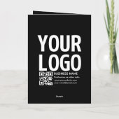 Uw logo met bewerkbare QR-code en tekst (Achterkant)