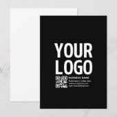 Uw logo met bewerkbare QR-code en tekst Aankondiging (Voorkant / Achterkant)