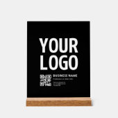 Uw logo met bewerkbare QR-code en tekst Acryl Bord (Voorkant)