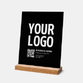Uw logo met bewerkbare QR-code en tekst Acryl Bord (Hoek)
