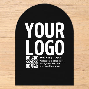 Uw logo met bewerkbare QR-code en tekst Acryl Uitnodigingen