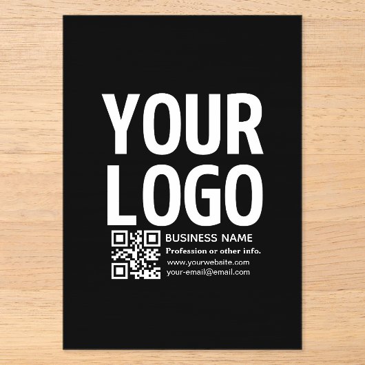 Uw logo met bewerkbare QR-code en tekst Acryl Uitnodigingen (Voorkant)