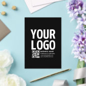 Uw logo met bewerkbare QR-code en tekst Acryl Uitnodigingen (Insitu (Huwelijk))