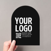 Uw logo met bewerkbare QR-code en tekst Acryl Uitnodigingen (Insitu (Draagbaar))