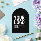 Uw logo met bewerkbare QR-code en tekst Acryl Uitnodigingen (Insitu (Huwelijk))