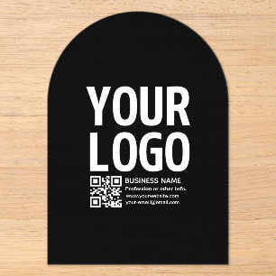 Uw logo met bewerkbare QR-code en tekst Acryl Uitnodigingen