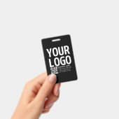 Uw logo met bewerkbare QR-code en tekst Badge (Handheld)