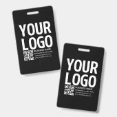 Uw logo met bewerkbare QR-code en tekst Badge (Voor- en achterkant)