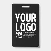 Uw logo met bewerkbare QR-code en tekst Badge (Achterkant)