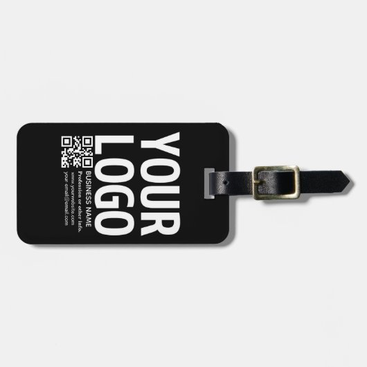 Uw logo met bewerkbare QR-code en tekst Bagagelabel (Voorkant horizontaal)