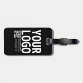 Uw logo met bewerkbare QR-code en tekst Bagagelabel (Achterkant horizontaal)