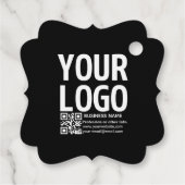 Uw logo met bewerkbare QR-code en tekst Bedankjes Labels (Achterkant)
