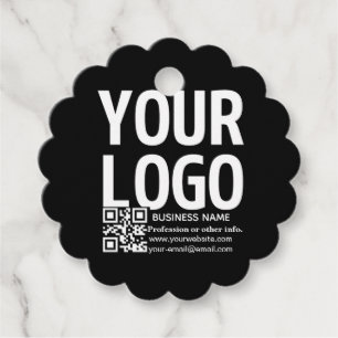 Uw logo met bewerkbare QR-code en tekst Bedankjes Labels