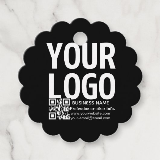 Uw logo met bewerkbare QR-code en tekst Bedankjes Labels (Voorkant)