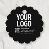 Uw logo met bewerkbare QR-code en tekst Bedankjes Labels (Achterkant)