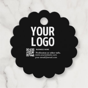 Uw logo met bewerkbare QR-code en tekst Bedankjes Labels