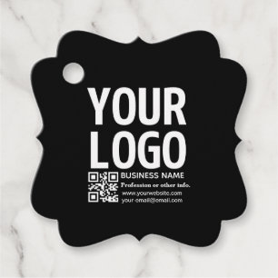 Uw logo met bewerkbare QR-code en tekst Bedankjes Labels