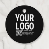 Uw logo met bewerkbare QR-code en tekst Bedankjes Labels (Achterkant)