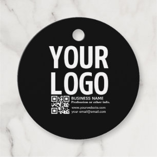 Uw logo met bewerkbare QR-code en tekst Bedankjes Labels