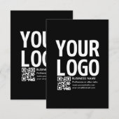Uw logo met bewerkbare QR-code en tekst Bedankkaart (Voorkant / Achterkant)