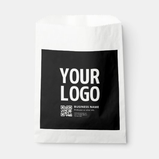 Uw logo met bewerkbare QR-code en tekst Bedankzakje (Voorkant)