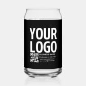 Uw logo met bewerkbare QR-code en tekst Blikvorm Glas (Achterkant)