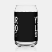 Uw logo met bewerkbare QR-code en tekst Blikvorm Glas (Rechts)